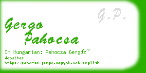 gergo pahocsa business card